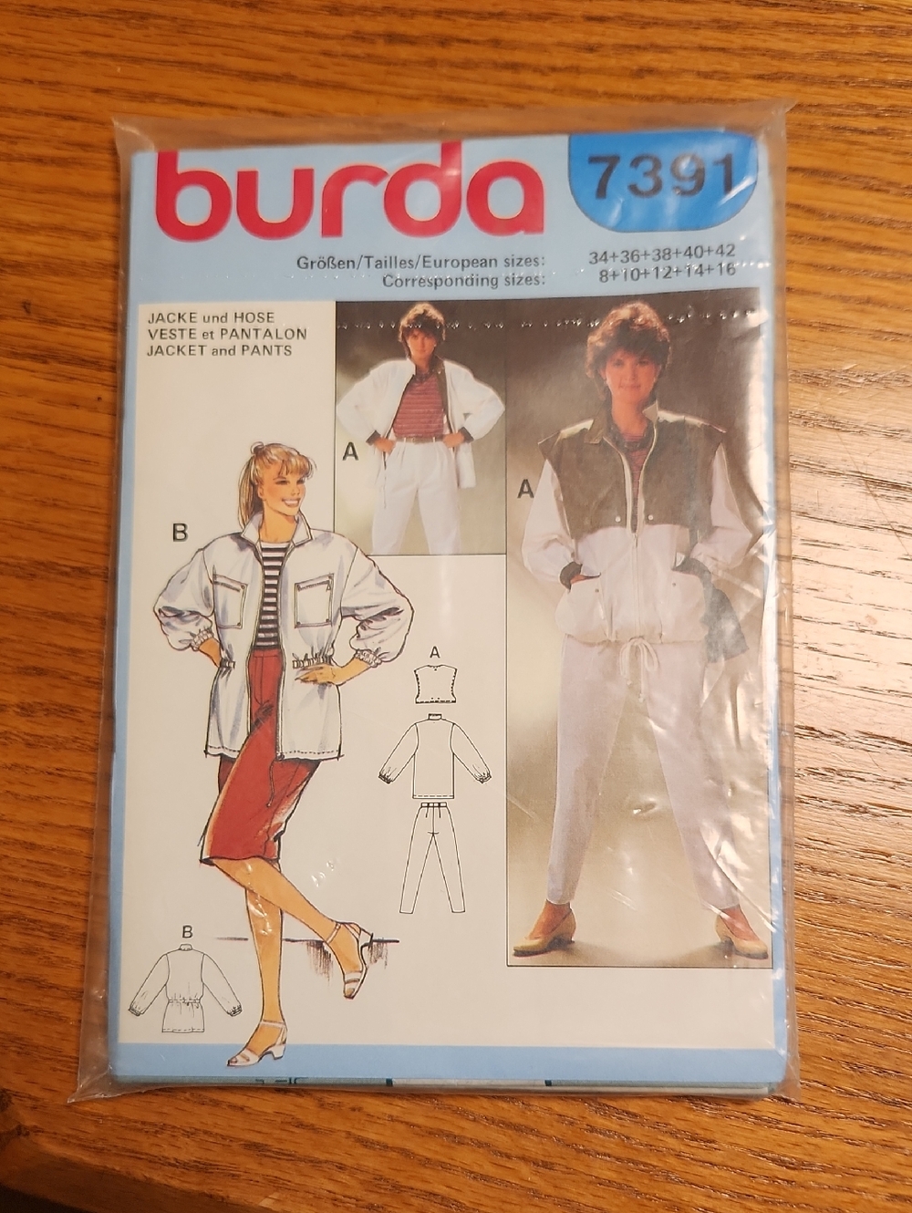 Burda 7391 Jacket and Pants Sewing Pattern